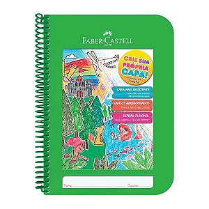 Caderno Criativo capa plástica 1x1 96 folhas Verde Faber Castell