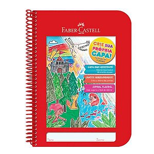 Caderno Criativo capa plástica 1x1 96 folhas Vermelho Faber Castell