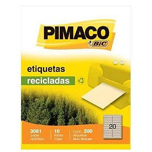 Etiqueta Carta 3181 Rec 100 Fls 25,4X101,6 Mm - Pimaco /2000