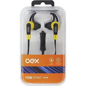 Fone De Ouvido Intra Auricular Oex Fn206 Sprint Amarelo