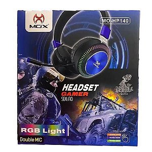 Fone Headset Gamer Som 3d Com Microfone Led Rgb Mox Mo-hp140 Azul