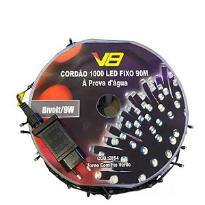 CORDAO 1000L FIXO BRANCO FIO VERDE BIVOLT PROVA D AGUA REF:2850