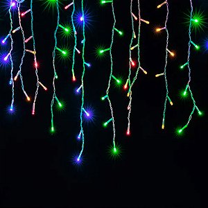 CASCATA LED C/100 COLORIDA C/FIO BRANCO REF:3003