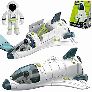 Nave Missão Espacial Com Luz Som Astronauta Eletrônico Dm Toys