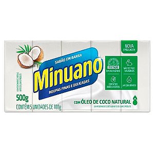 Sabão Barra Coco Minuano Pacote 500g 5 Unidades