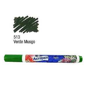 Acrilpen Caneta Para Tecido - Verde Musgo 513 - Acrilex