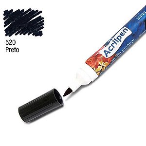 Caneta Para Tecido Acrilpen Preto 520 Acrilex