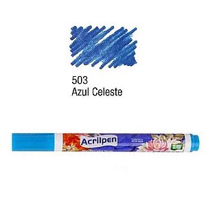 Acrilpen Caneta Para Tecido - Azul Celeste 503 - Acrilex