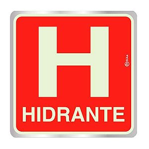 Placa de aviso Hidrante Luminescente 16x16 - f16006 - Indika