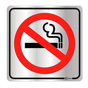 Placa de aviso proibido fumar 16x16cm - c16013 - indika