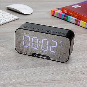 Relógio Despertador Digital Com Radio bluetooth Espelho Suporte De Celular Kminiso K-10