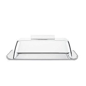 Manteigueira Tramontina Quadrata Retangular em Aço Inox com Tampa Transparente