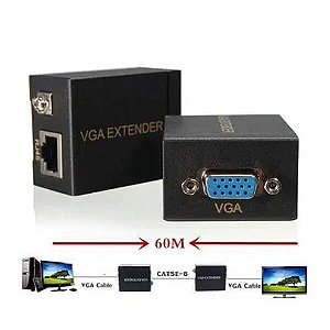Adaptador Extensor de Sinal VGA 60m x Cabo de Rede RJ45 LE-4115