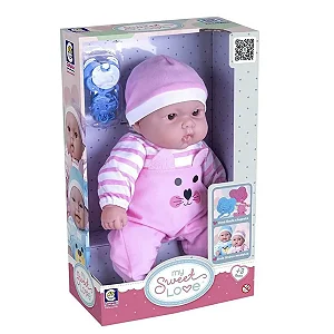Boneca My Sweet Love Macacão Rosa Cotiplas 2761