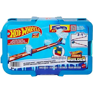 Pista Hot Wheels Caixa Track Builder Ice Crash HNJ66 - Mattel