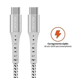 Cabo Usb-c p/ Usb-c 2.0 Nylon Trançado 1.2 mts Fancy (ESC06WT)