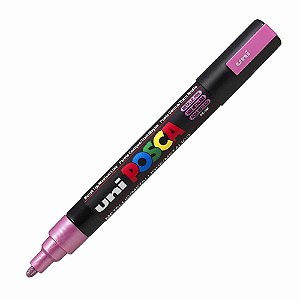 Caneta Uni Ball Posca Pc-5M Rosa Metal