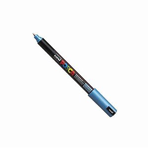 Caneta Uni Ball Posca Pc-1Mr Azul Metalico