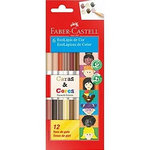 Ecolápis Caras E Cores 6 Lápis C/12 Tons De Pele 120606CC FABER-CASTELL