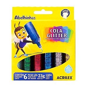 Cola C/Glitter C/6 Cores Acrilex 02923