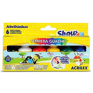 Guache Acrilex C/6 18Ml Pincel Acrilex