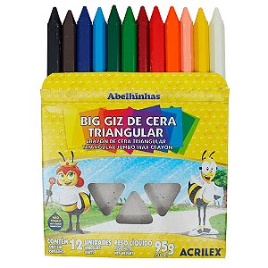 Giz de Cera Big Triangular C/12 Acrilex 09312