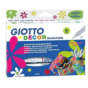 Marcador Giotto Decor Materiais C/ 6 Cores 53300