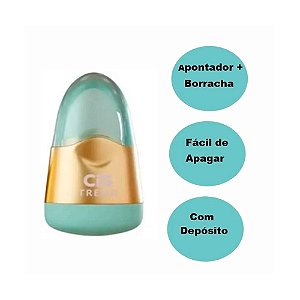 Apontador C/Deposito Cis Trend Ouro/Verde