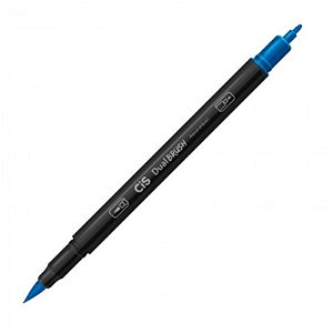 Caneta Cis Dual  Brush Azul 05