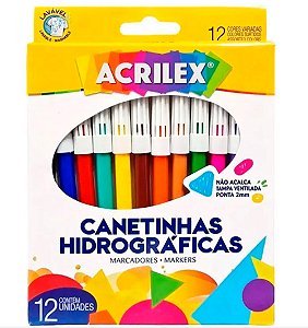 Caneta Hidrografica Acrilex C/12 Cores 069020000