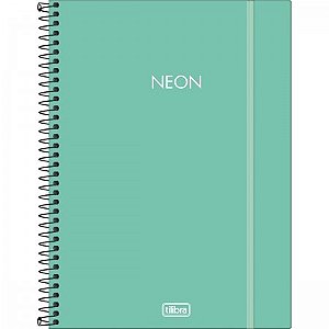Caderno Espiral Neon Tilibra 10 Materias 20mm x 275mm 160 Folhas Turquesa