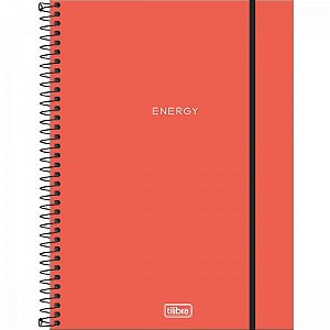 Caderno Espiral  Neon Tilibra 1 Materia 20mm x 275mm 80 Folhas Coral