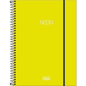 Caderno Espiral  Neon Tilibra 1 Materia 20mm x 275mm 80 Folhas Verde Limão