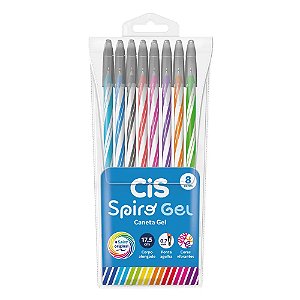 Caneta Cis Spiro Gel c/8 Cores