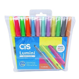 Marca Texto Lumini Neon c/12 Cores