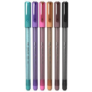 Caneta Cis Gelyx c/6 Cores Glitter