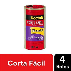 Fita Adesiva Scotch 45mmx40m Corta Facil c/4 Transparente