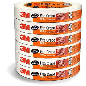 Fita Adesiva Crepe 3M 101LA 18mmx50m C/6 Unidades