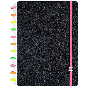 CADERNO INT GRANDE GLITTER BLACK CIGD4145
