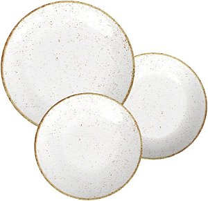 Jogo de Pratos Tramontina Rústico Marrom em Porcelana Decorada 12 Peças 96989/003