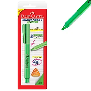 Marca Texto Verde Triangular Grifpen Superfluorescente Ponta Chanfrada Faber Castell