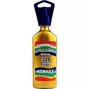Tinta Dimensional Metaliza Dourado solcar 598 Acrilex