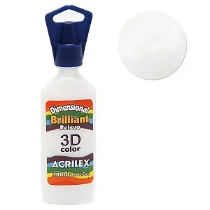 Tinta Dimensional Brilliant 3D 35ml - Branco 519 Acrilex