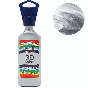 Tinta Acrilex Dimensional Metallic 3D 533- Prata