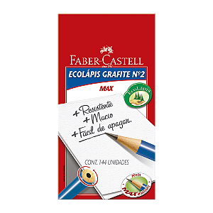 Ecolápis Grafite Faber-Castell Max Azul (144 Unid/cada) - 1210AZ/2HB
