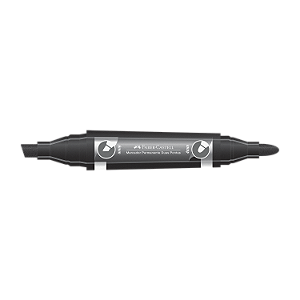 Pincel Marcador Perm 2 Pontas Preto Mp2/Pr