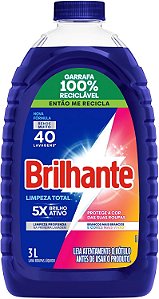 Brilhante Limpeza Total - Lava Roupas Líquido 3L