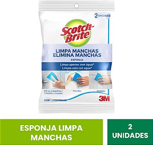 Scotch-Brite, 3M, Esponja Tira Manchas Para Limpeza, 2 unidades