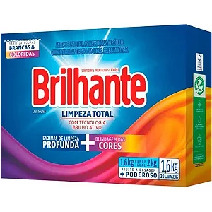 Sabão em Pó Brilhante Limpeza Total 1,6kg