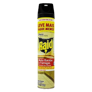 Inseticida Aerossol Mata Baratas e Formigas Raid 300ml Grátis 150ml